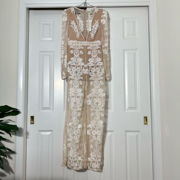 Free People by For love & Lemons Temecula Embroidered Lace Jumpsuit - Picture 4 of 6